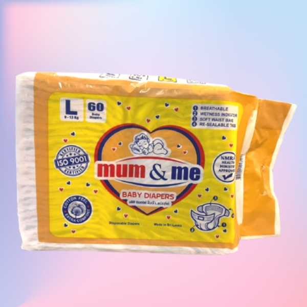 Mum & Me Baby Diaper (L) 60 Pcs