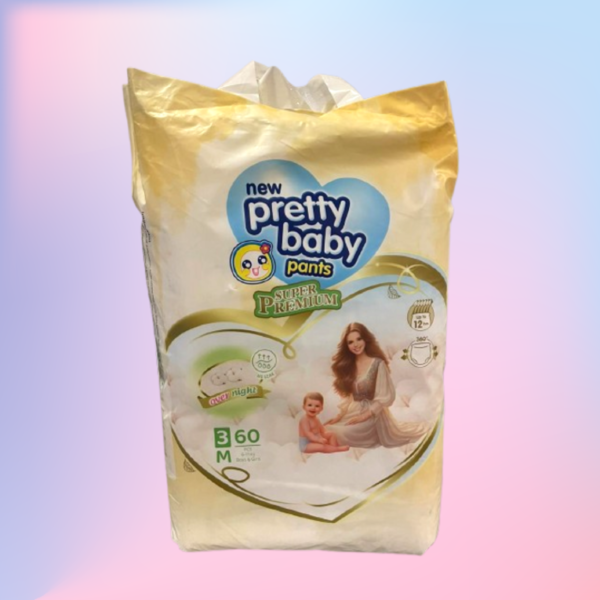 Pretty Baby Diaper Pants (M) 60 Pcs