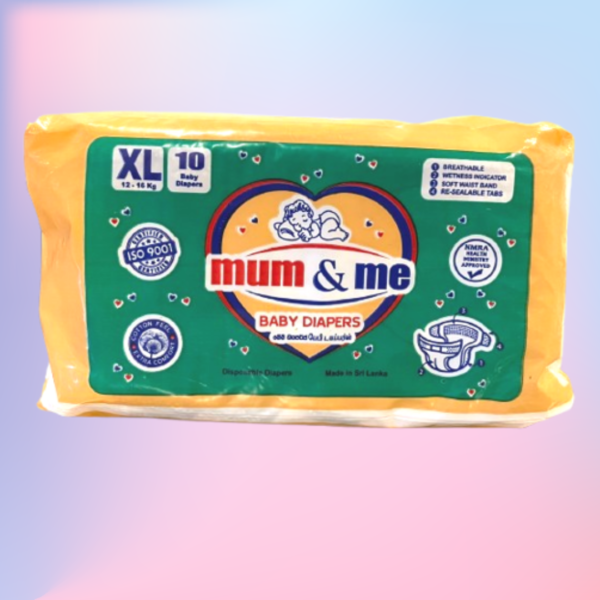 Mum & Me Baby Diaper (XL) 10 Pcs
